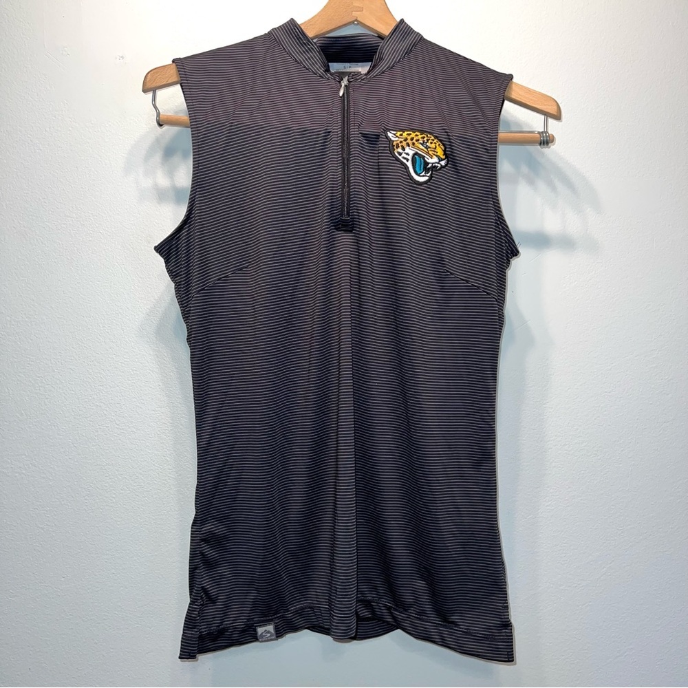 STORM CREEK Golf Shirt 1/4 Zip Sleeveless Small Black Polyester MSRP $95 Jaguars